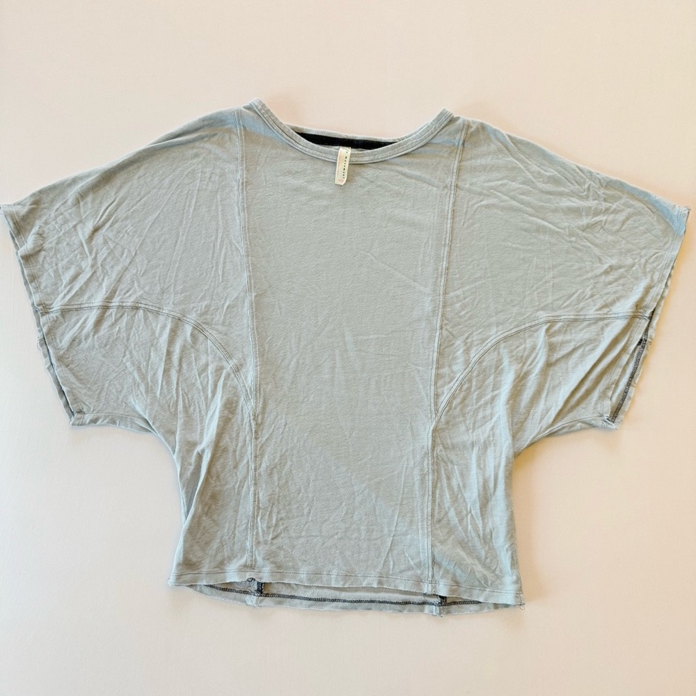 Free People Cropped Batwing Cotton T-Shirt - Blue - Size XS